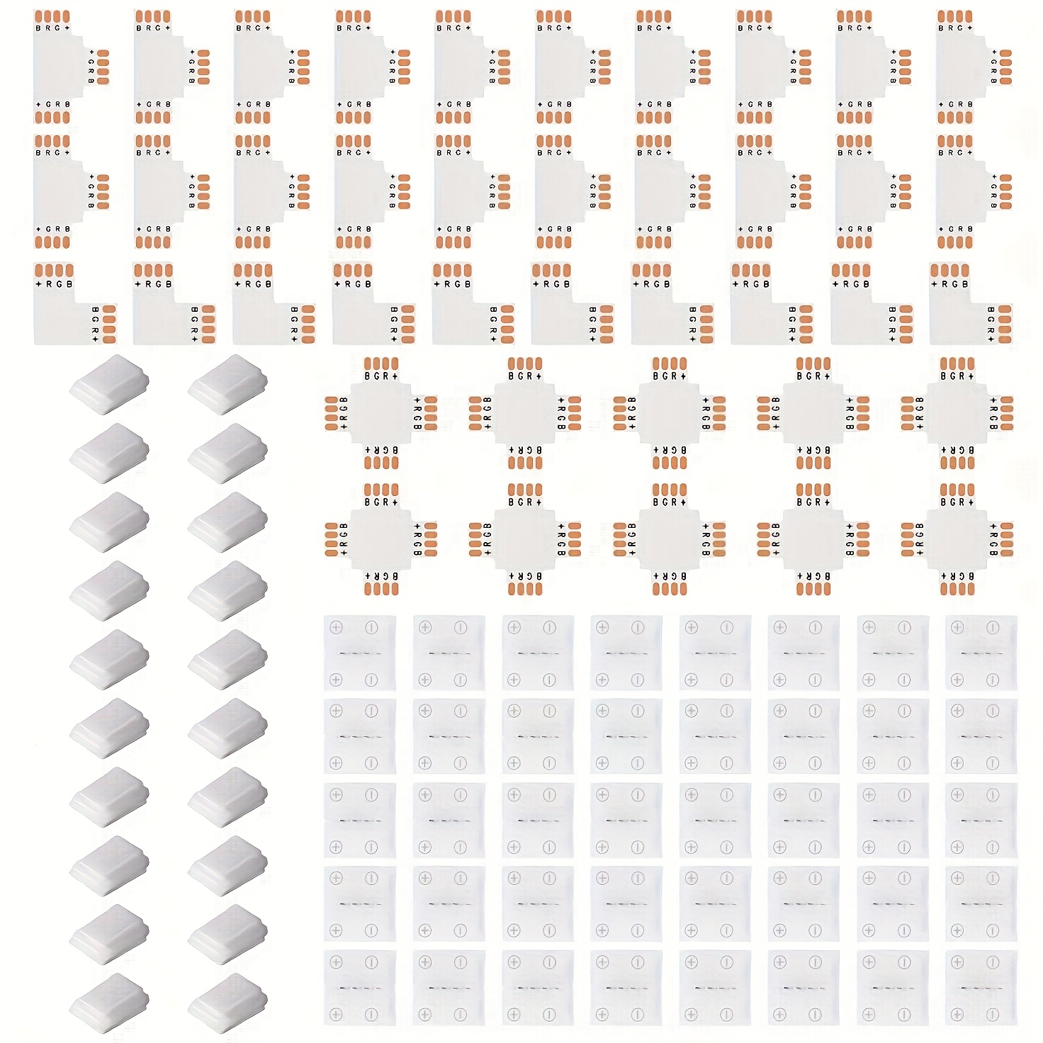 100pcs 4-pin 10mm Led Strip Connectors, Wireless & Seamless, Mount For , Led Strip Assembly, Seamless Connection, Led Connectors For Strip Lights