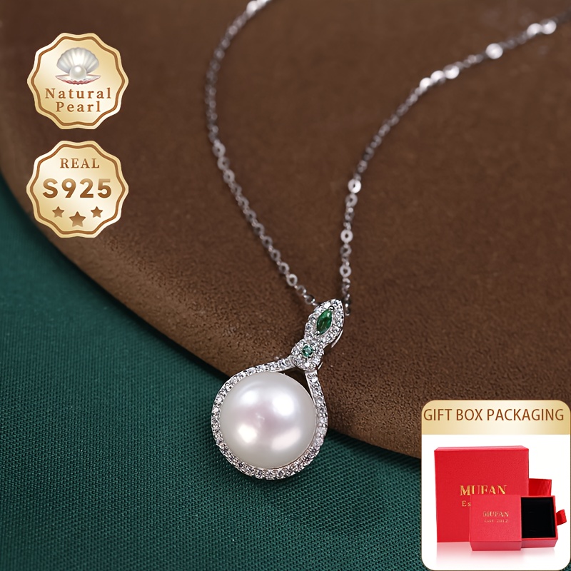 Exquisite Pearl Necklace with Large Flat Round White Freshwater Pearls