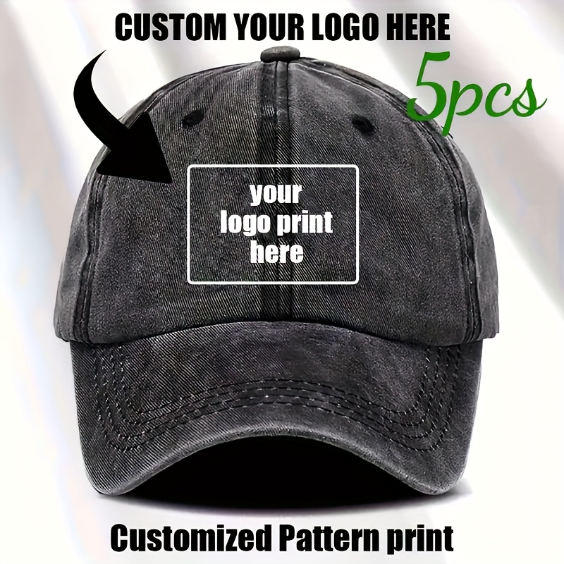 5pcs Adjustable Unisex Baseball Caps for Custom Logo