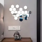 a set of 20 hexagonal acrylic mirror wall stickers to enhance the texture of diy three dimensional self to decorate home suitable for the decoration of the walls and doors of the living room bedroom bathroom and study room details 6