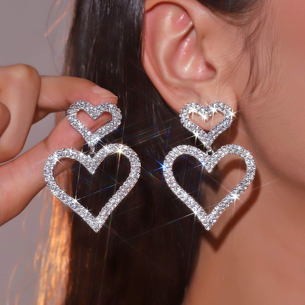 Delicate Heart-shaped Earrings, Versatile Gift