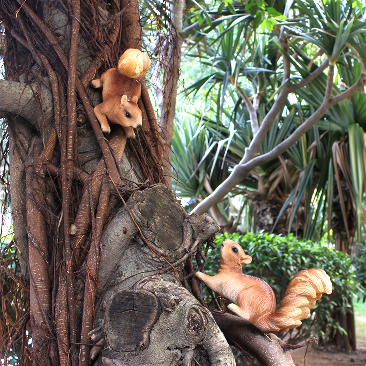 

2pcs 3d Squirrel Tree Statue, Simulation Animal Squirrel Outdoor Garden Resin Crafts, Fairy Garden Art Ornaments, Landscaping Diy Garden Sculptures, For Yard Lawn Balcony Home Decor, Housewarming Gift