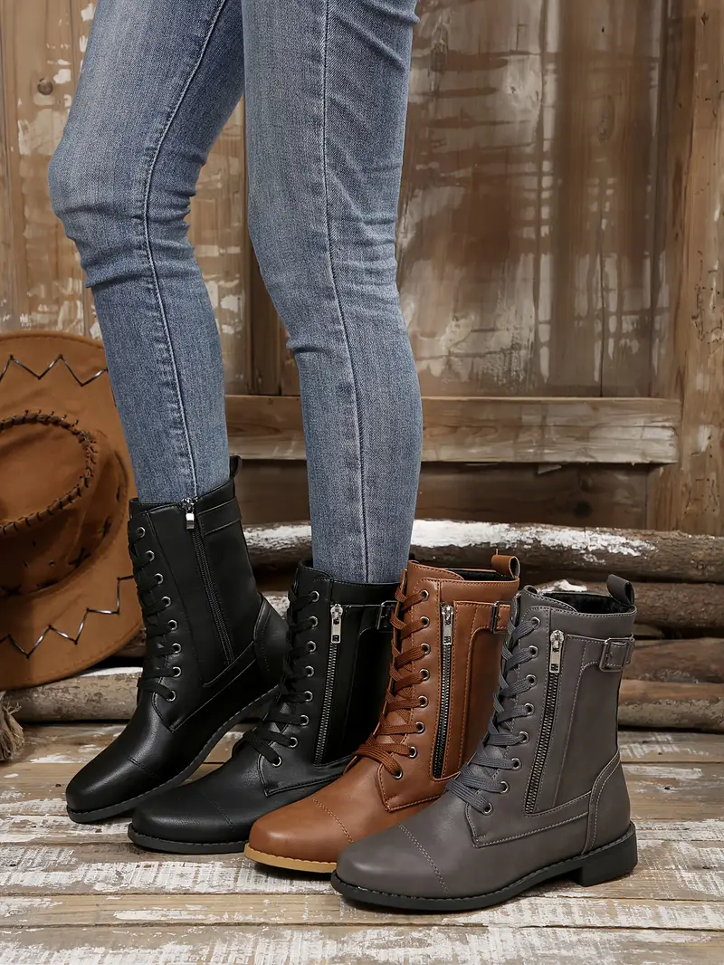 Women's Fashionable Outdoor-style *-calf Boots with Thick Heel - Casual Pointed-toe Dress Boots, Comfortable Slip-on Hiking Boots, Brown Synthetic Material, Rubber Sole * Winter Boots | Vintage * ... Women's Fashionable Outdoor-style *-calf Boots with Thick Heel - Casual Pointed-toe Dress Boots, Comfortable Slip-on Hiking Boots, Brown Synthetic Material, Rubber Sole * Winter Boots | Vintage * ...