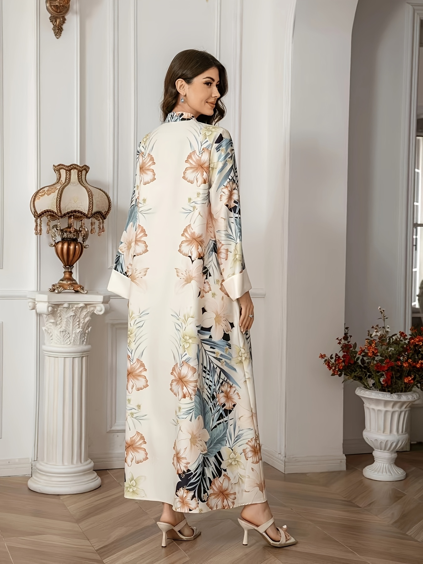 open lace back dress pretty MADISON|Plus Size V-Neck Front Slit Chiffon Evening Dress main image 1