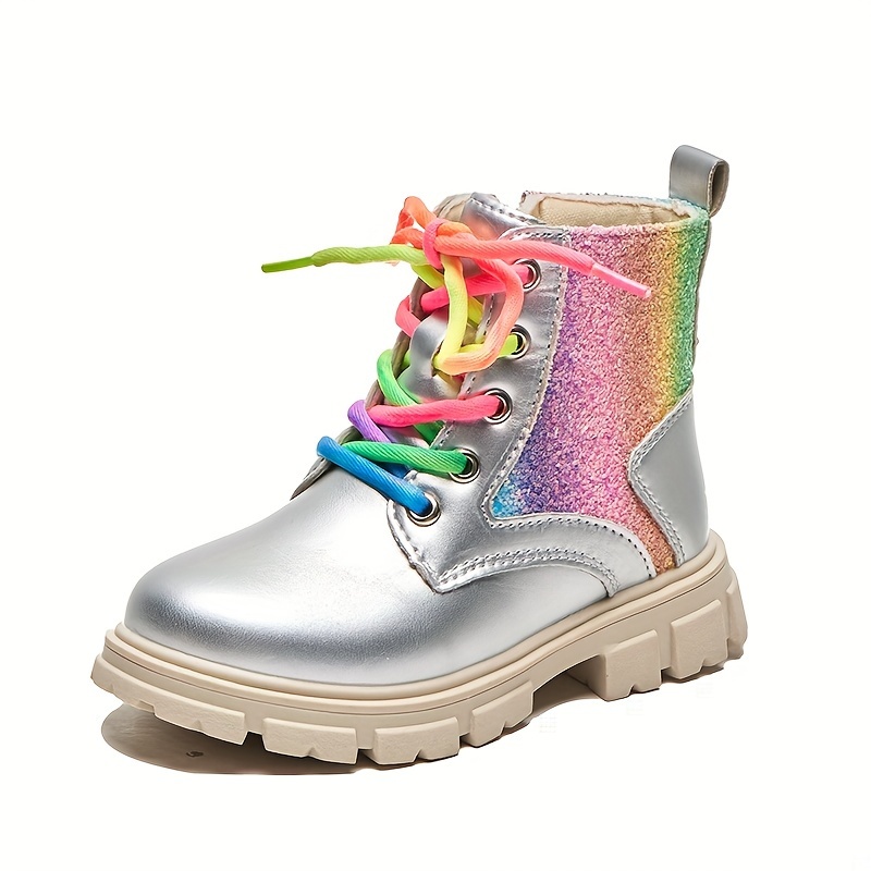 rainbow zip ankle boots sparkly non slip Temu Saudi Arabia