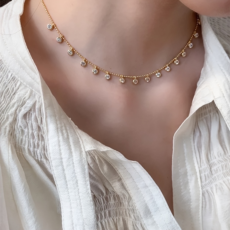 TEMU 1pc Of New And Popular Classic Ins-style Stainless Steel Necklace, Perfect For Layering And Exuding A Sophisticated Clavicle Chain. Ideal For