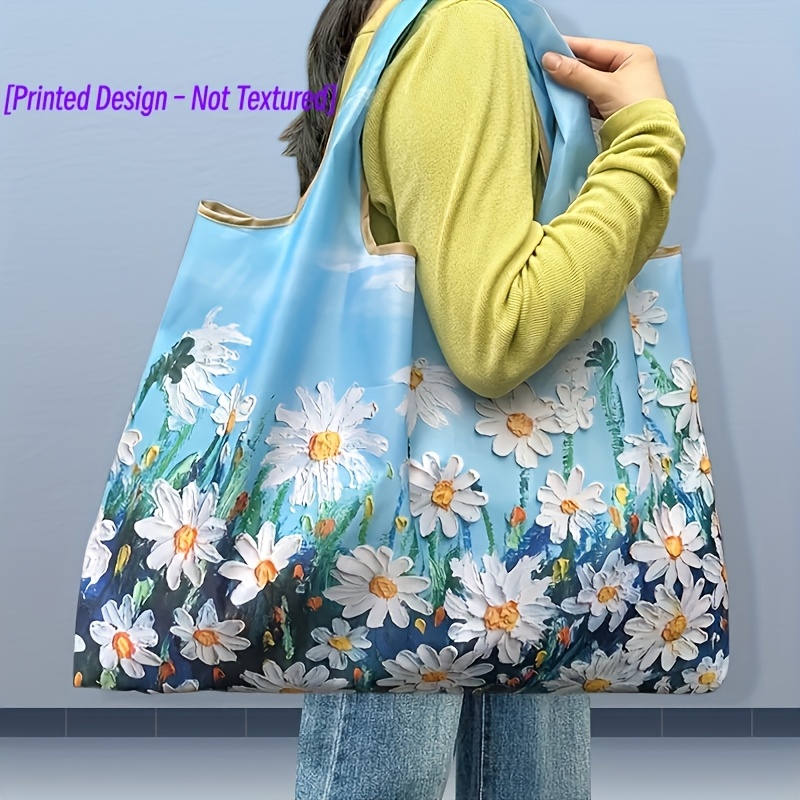 TEMU Borsa tote da fitness stampata fresca e minimalista, borsa per grande, borsa da viaggio elegante, borsa portaoggetti [Design stampato �� Non