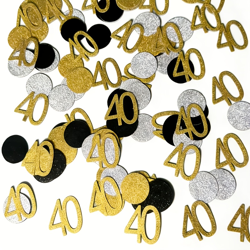 Image of 105pcs Per Pack, Golden 40th Birthday Number Confetti Sequins, For First Birthday Anniversaries, Birthday Parties, Wedding Celebrations, And Bachelorette Party Supplies