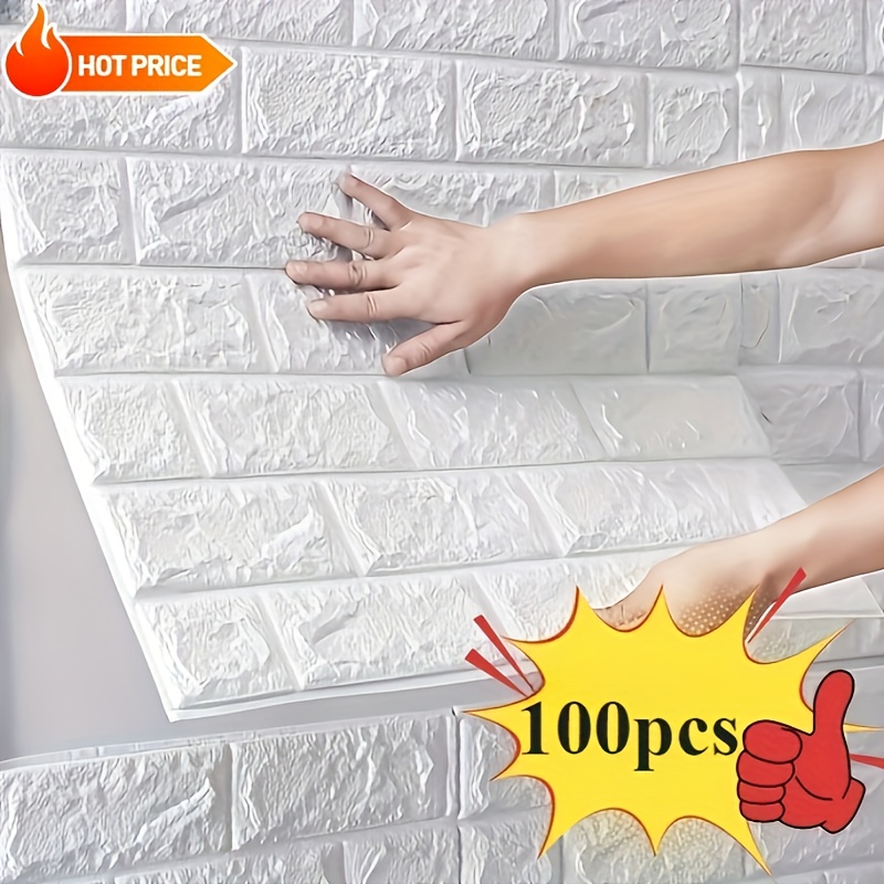 

100pcs Set - -adhesive, Cut & For Backsplash, Bathroom, Decor - & Oil-