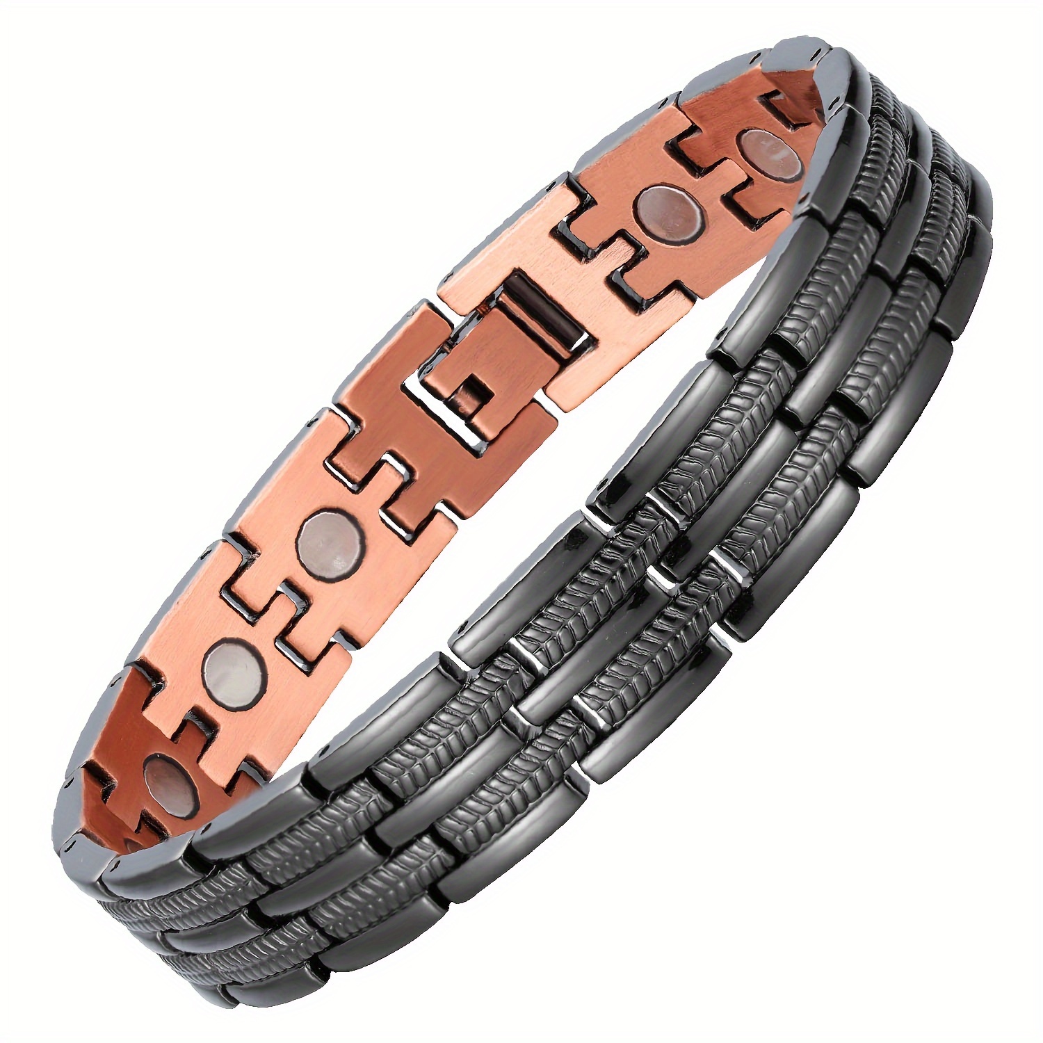 

1pc 99.99% Copper Bracelets For Men, Copper Bracelet And Magnets, Bracelet Length Included Tool