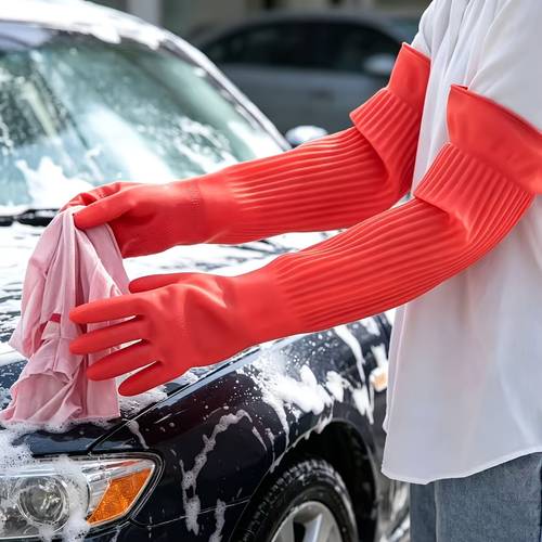 item picture 21 6 inch long sleeve fish tank cleaning gloves extra long thickened non slip reinforced suitable for kitchen cleaning housework car washing dishwasher aquarium washing machine safe