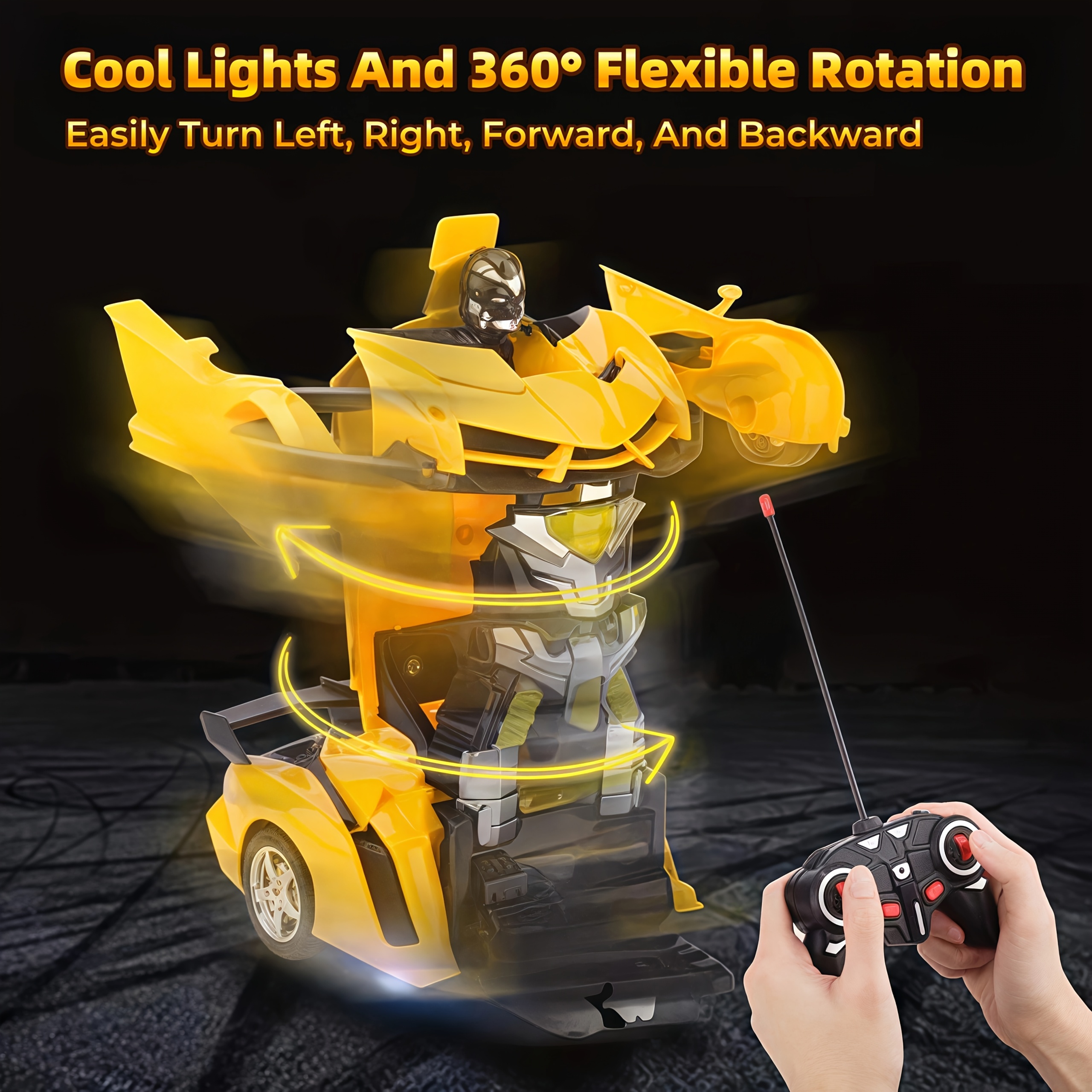 Transformer Car Robot, R/C Remote Control Car Toy, One-button Transformation, 1:18 Ratio, 360° Rotation Drift, Suitable for Toys, Gifts, Educational Toys for Children Over 3 Years Old