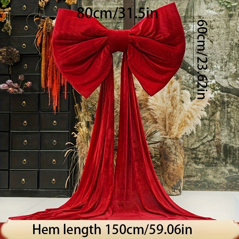 1pc 31.5inch Enormous Bow Party Decoration, Suitable For Room And Outdoor Decor, Super Long Skirt Bow For Birthday, Wedding, Party, Christmas, New Year, Gifts For , Valentine's Day Party Decorations