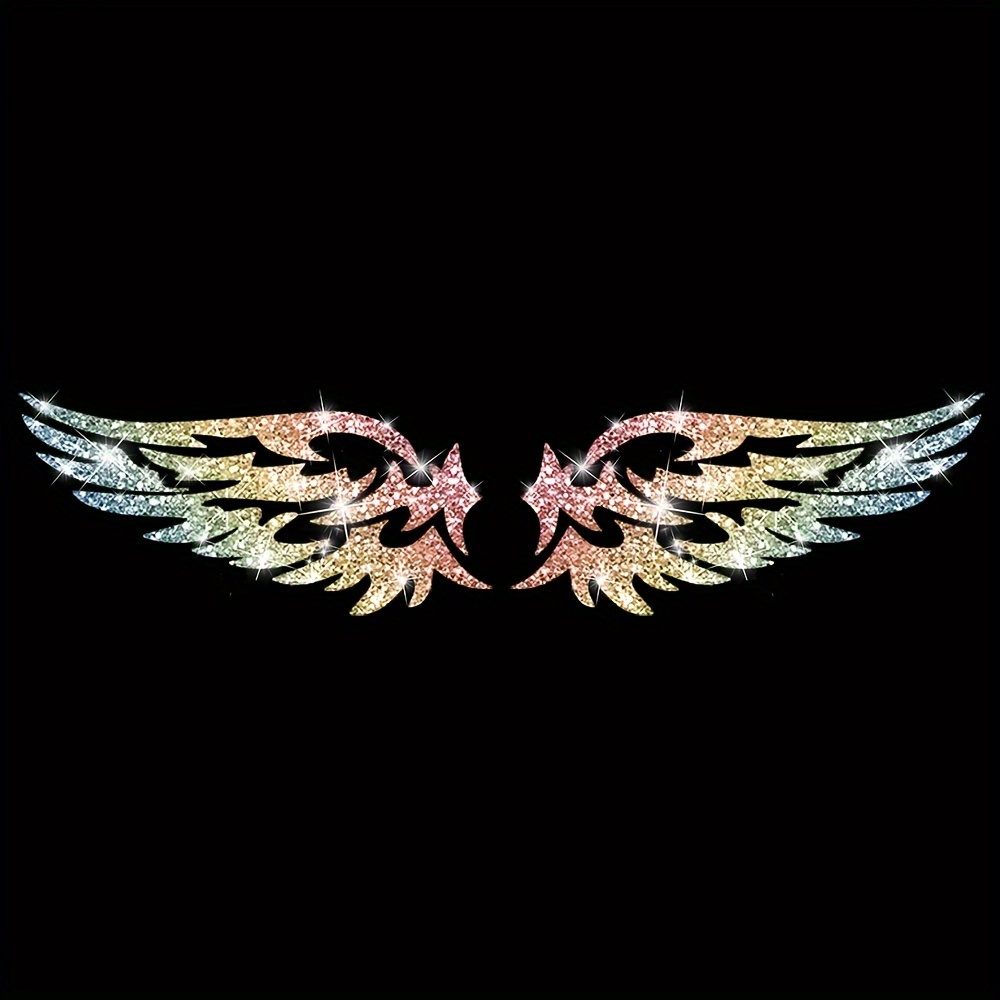 Image of 2 Pieces Of Wing Rearview Mirror Stickers Shiny Car Rearview Mirror Decoration Stickers Reflective Car Stickers Motorcycle Stickers Laptop Stickers