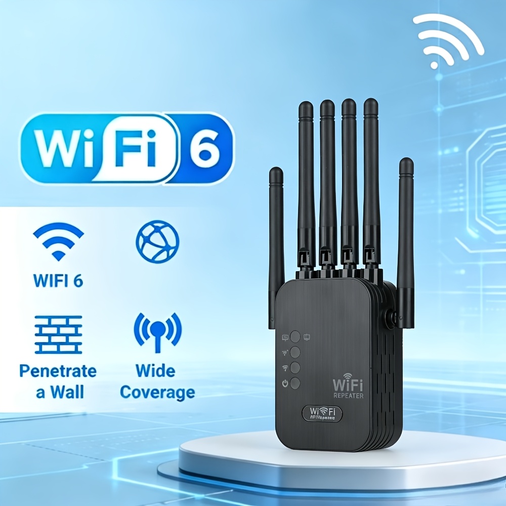 Amplificateur de signal Wifi haute performance pour la maison - Couvre 12850 pi² et 108 appareils, amplificateur Internet longue portée avec port Ethernet, configuration facile, fréquence radio 2,4 GHz, alimentation 100-240 V, prise standard européenne, aucune batterie requise