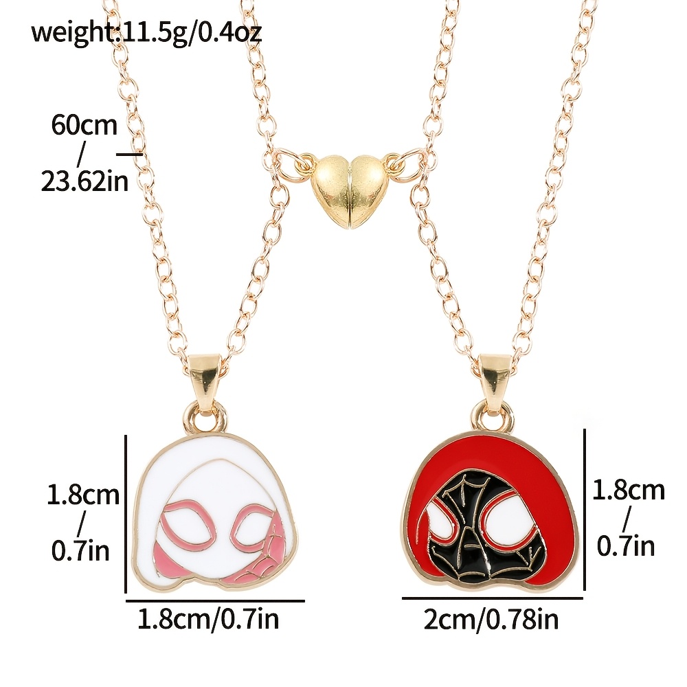 TEMU 1pc Superhero Spider-man Necklace Fashion Pendant Gift For Couples On Valentine's Day