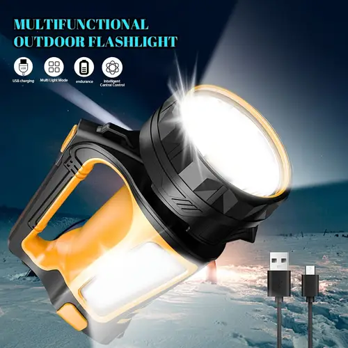 usb rechargeable led flashlight 4000 multi functional handheld light with xpg wicks floodlight for camping hiking and emergency use adventure accessories gripenhanced handle technology