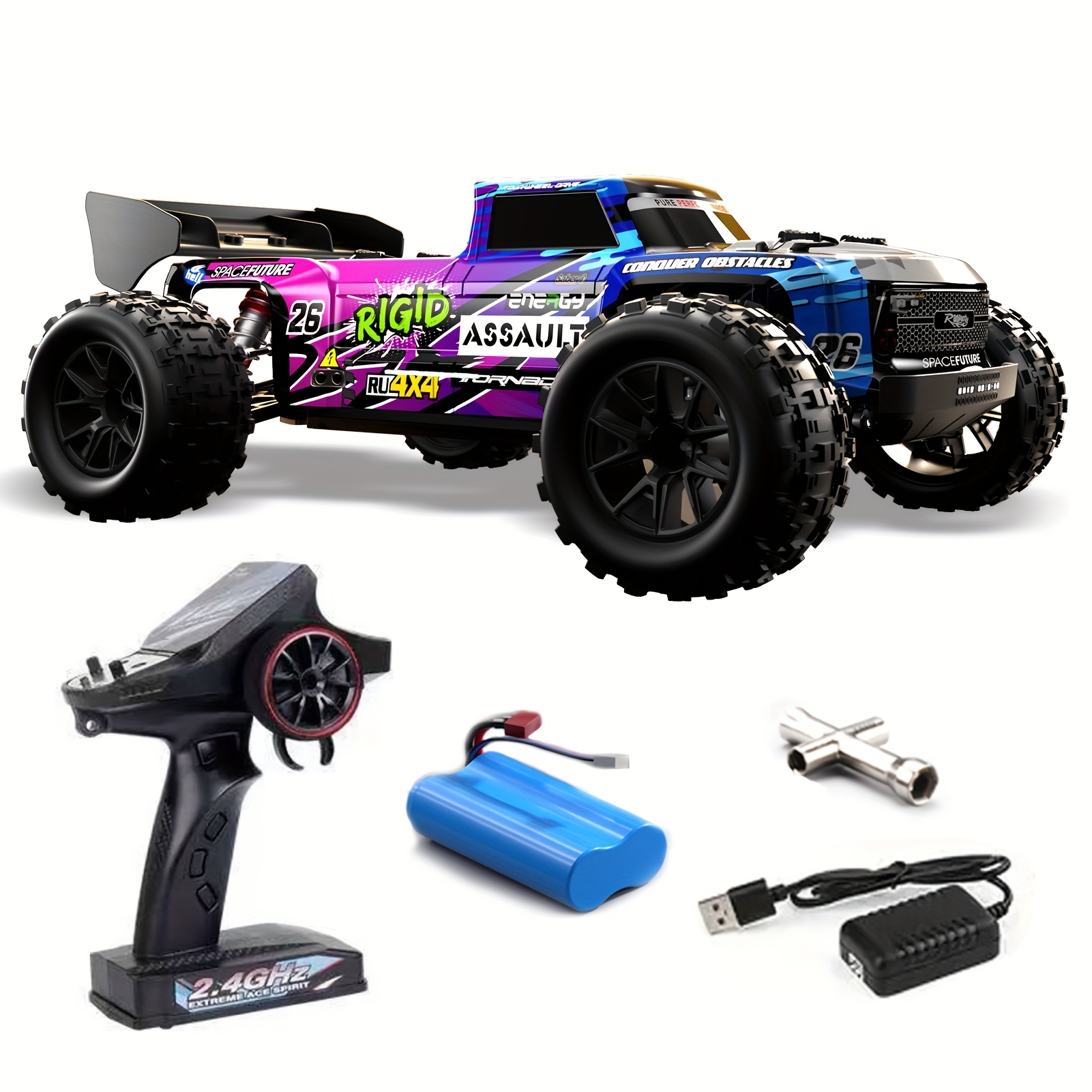 TEMU 1:12 Scale All Terrain 4wd Remote Control Car, Of Reaching Speeds Up To 60km/h, Designed For Racing And Climbing As A Monster Truck. It Features
