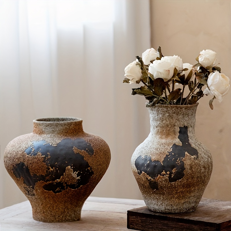 Decoratieve crèmewitte keramische vazen - Boho-stijl - set van 2