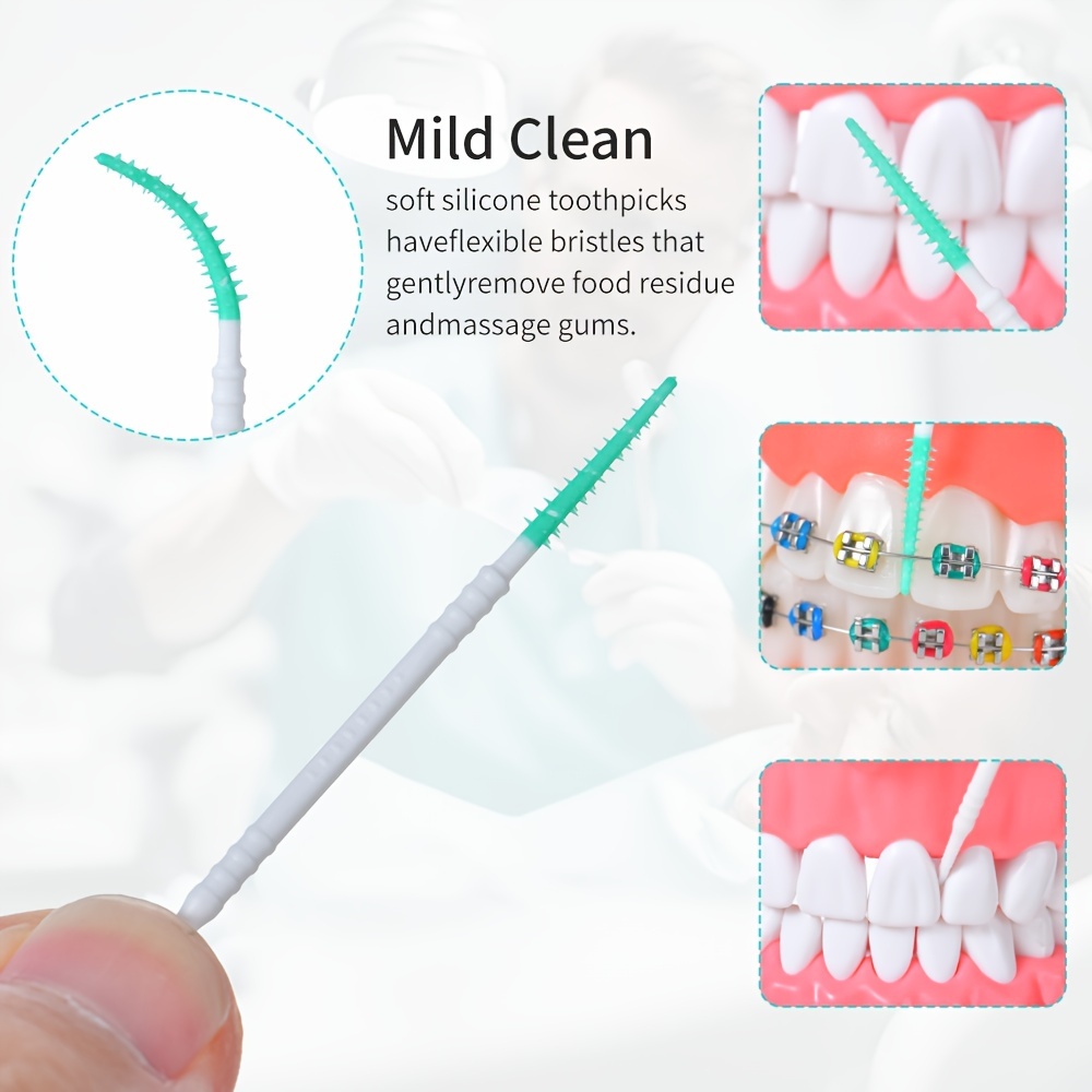 150 Count Silicone Interdental Brushes Anti slip Toothpick Temu