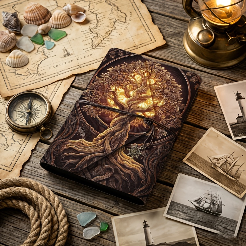 TEMU Album Photo de 40 Pages avec Pages Autocollantes et Couverture à Motif d'Arbre - Carnet A5 Idéal pour Souvenirs Familiaux, Livre, Collage Photo,