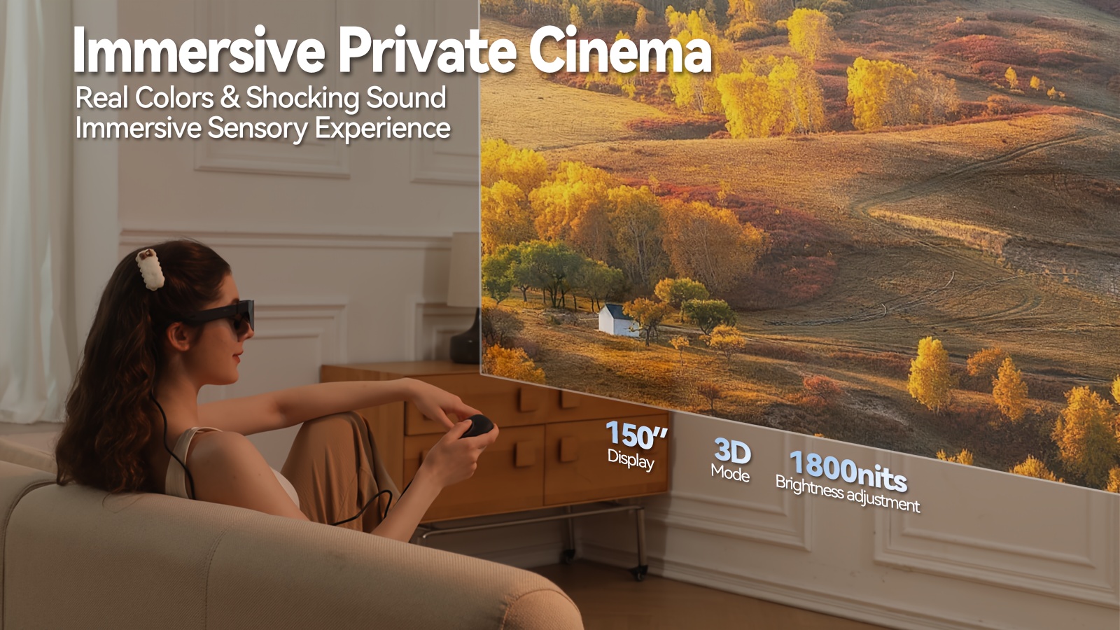  t1 ar glasses blue with smart glasses trendy tech gadgets portable display video glasses with 150 1800 nit screen and 6 00d adjustment for watching live streaming sports movies reading and entertainment Product details 1