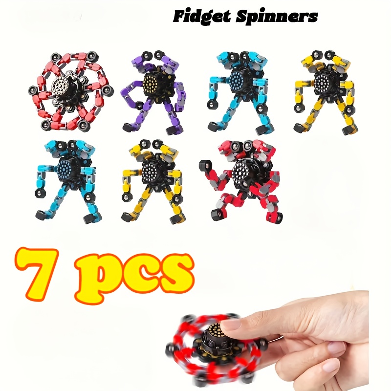 

7pcs Deformable Toys, Pressure Reducing Rotating , In Different Shapes Robot, Holiday , Suitable For Party Game, Birthday Gifts