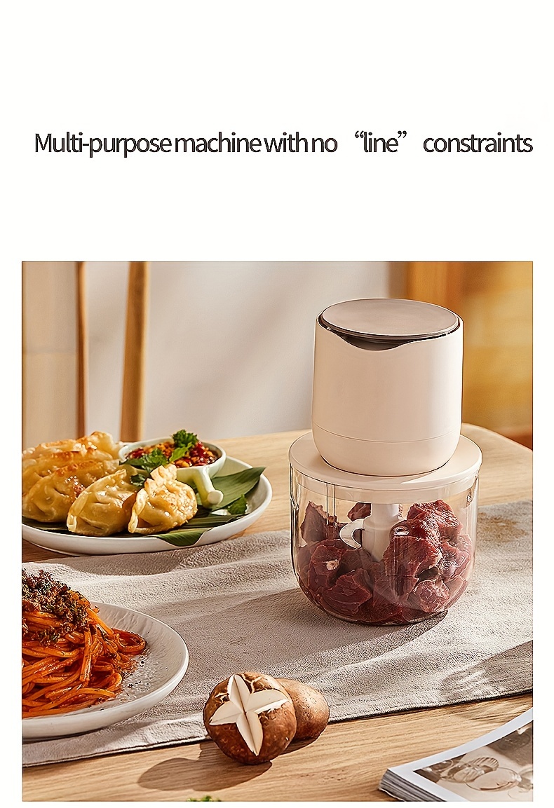 versatile wireless meat grinder usb rechargeable 600ml multi function food processor juicer ice crusher with 19000 rpm motor     for home kitchen   grinder for kitchen office food prep transparent kitchenware metal grinding blades Product details 7