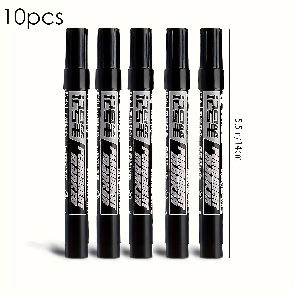 E-shop 10er-Set Permanentmarker, Schwarze Tinte, Hochkapazität, Ölbasiert, Bürobedarf für Marketing