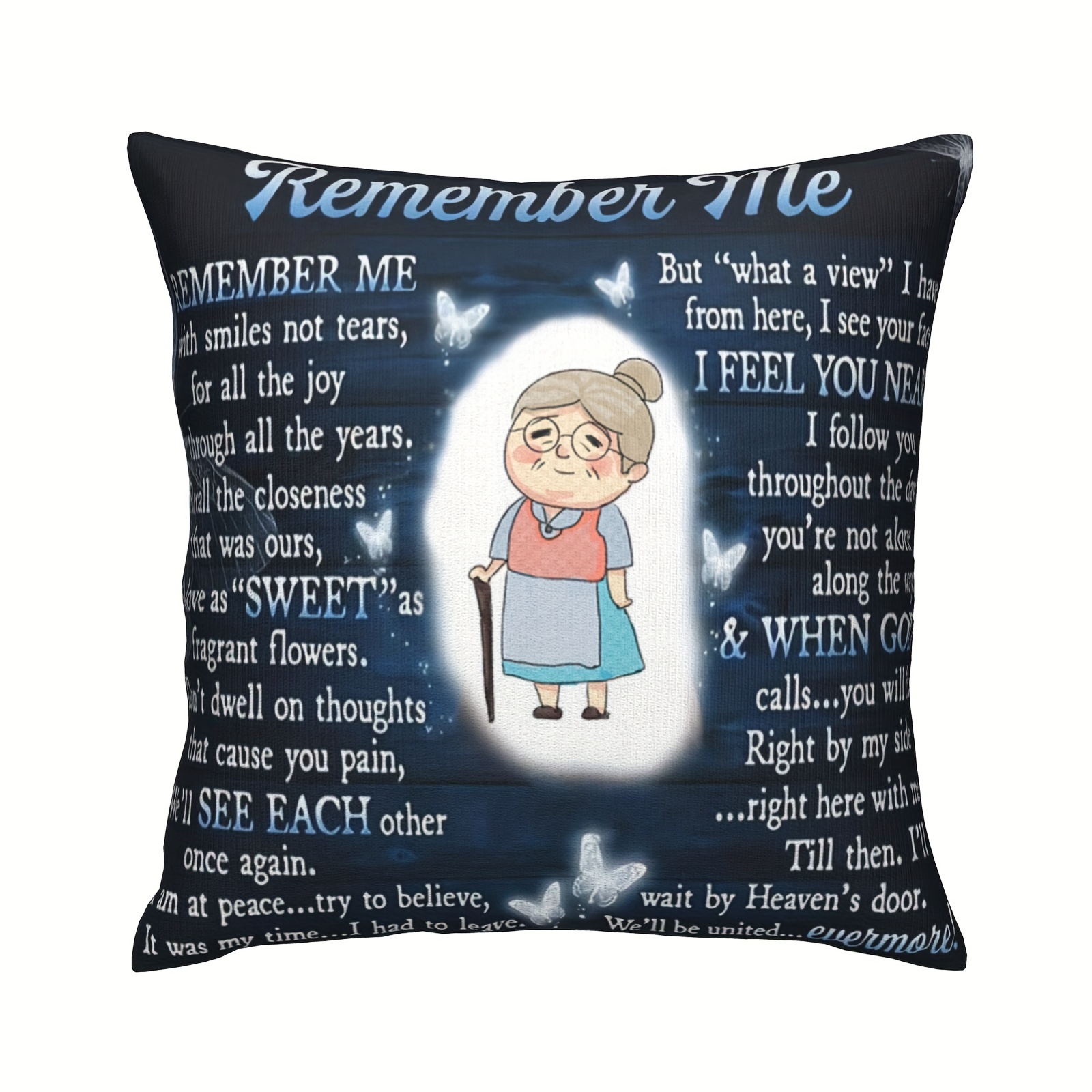 

Custom 18x18 Inch Plush Memorial Pillow - Personalized With 's Photo, Soft Polyester, Zip Closure - Home Decor & Remembrance (cushion Not Included)