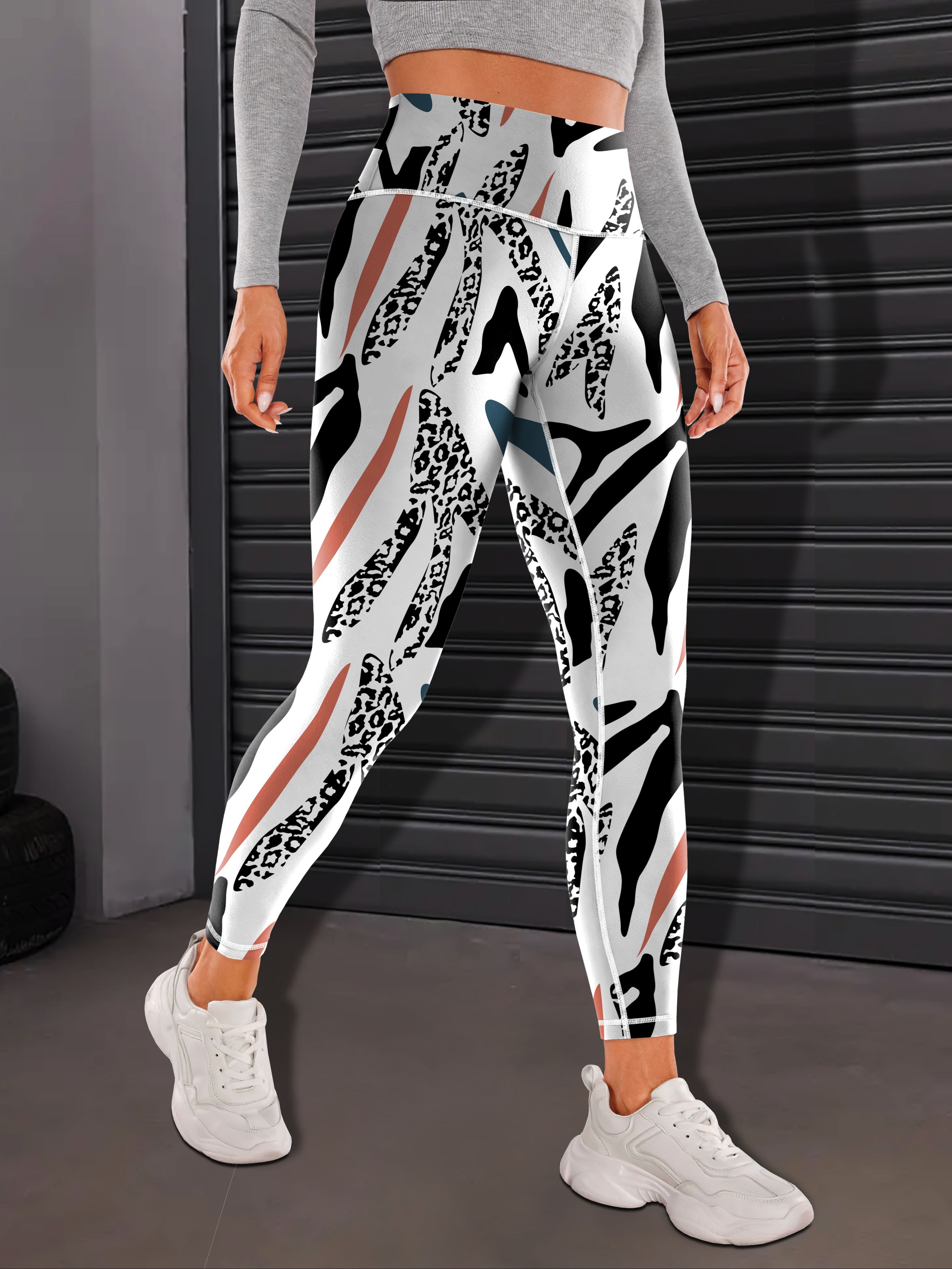 Zebra Print Tight Yoga Pants Solid Color Summer Running - Temu
