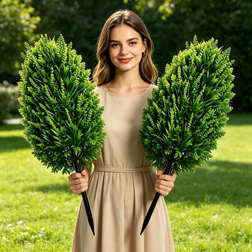 1pc uv resistant outdoor artificial flower stake with stand realistic faux shrubs suitable for weddings gardens home decor durable plastic flowers uv resistant shrubs for indoor outdoor decoration low maintenance year round arrangement