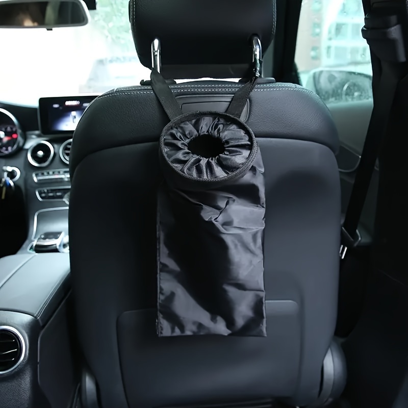 TEMU High-quality Oxford Cloth Car Seat Back Hanging Trash Bag, Machine Washable, Car Interior Accessories