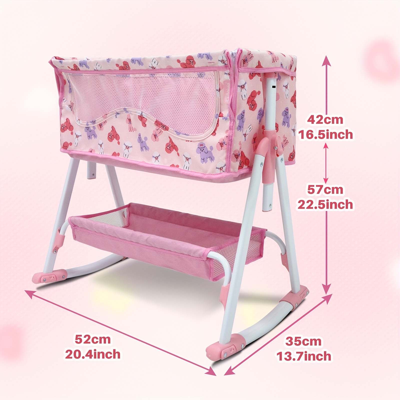 Toclsixz Cama De Madera Para Muñecas De 43 Cm – Cuna Con Colchón, Almohada Y Manta, Regalo Para Niñas De 3 Años