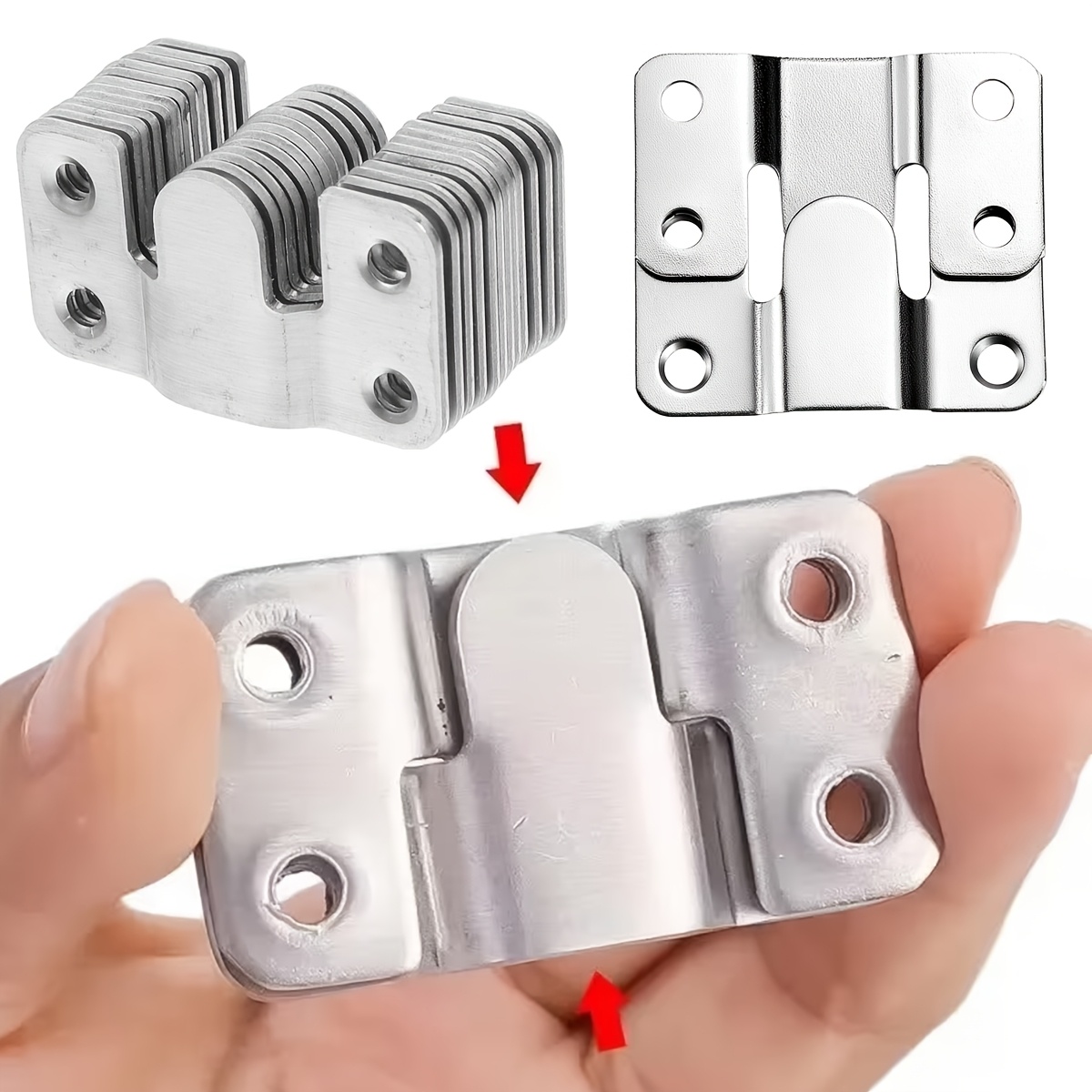 24pcs heavy duty flush mount bracket set   4 brackets 20 screws heavy duty picture frame hanging kit with wall hooks suitable for furniture picture frames mirrors bed corners wall hardware and home decor