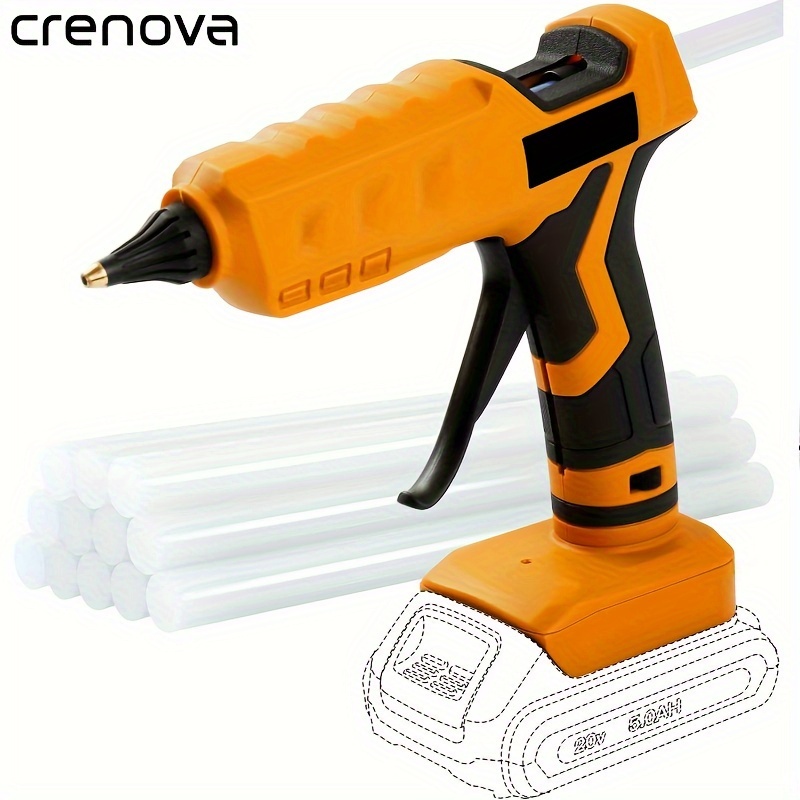 

Crenova Hot Glue 100w For Dewalt 20v Battery Handheld Full Size With 12pcs Glue Sticks (0.43") For Art Diy Craft Home Repair School (battery Not Included)