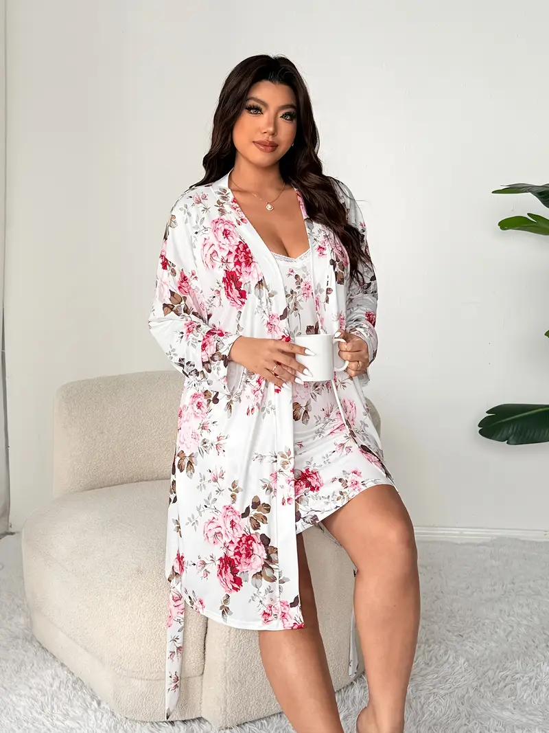 plus size floral print lace trim cami dress tie front - Temu Poland plus size floral print lace trim cami dress tie front - Temu Poland