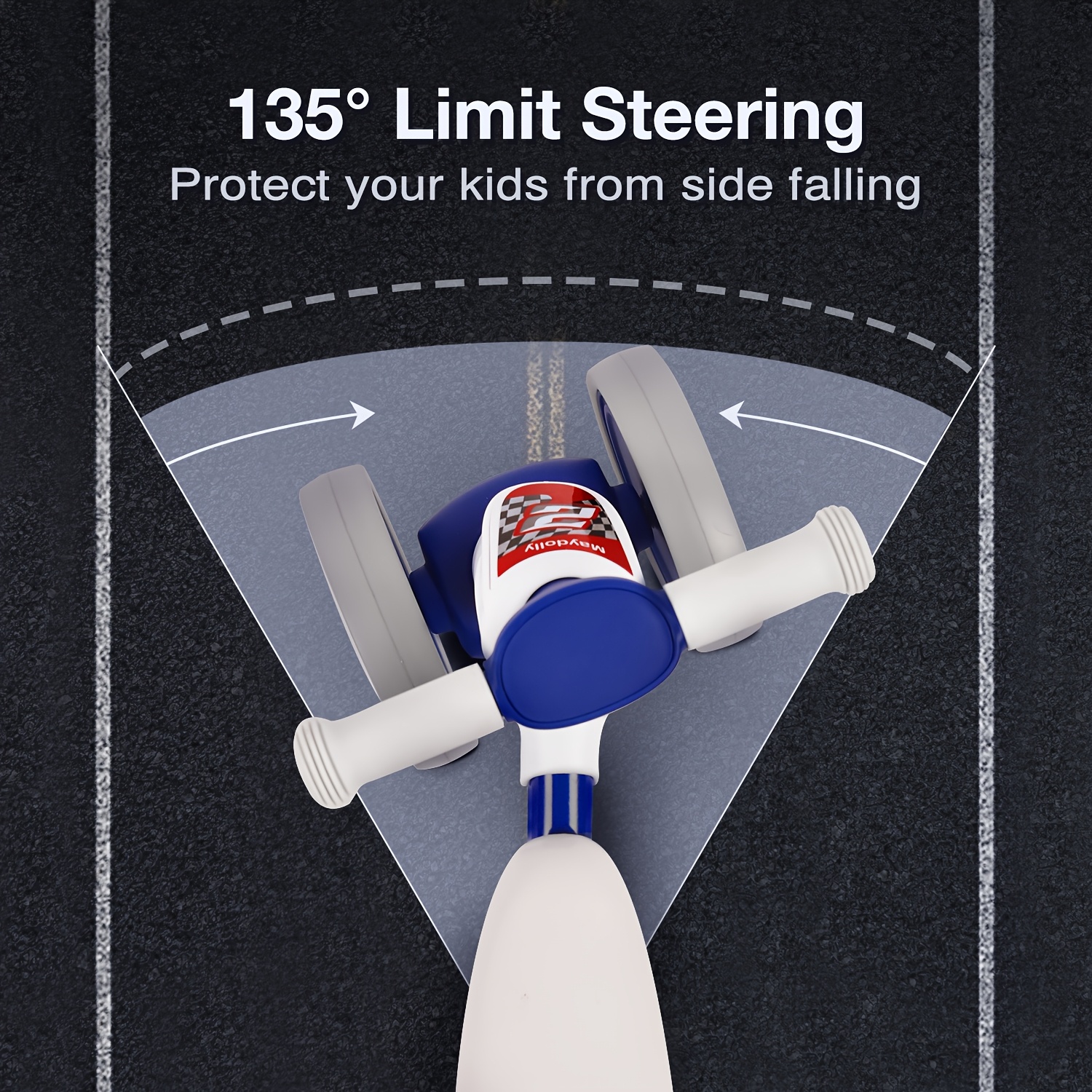 Maydolly Baby Balance Bike – No Pedal 4-Wheel Toddler Bike For 10-24 Months, Cute First Birthday Gift For 1-Year-Old Boys & Girls