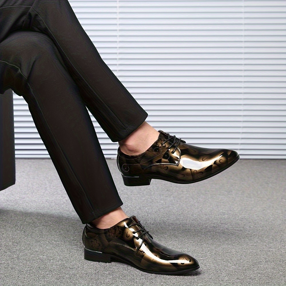 zapatos vestir hombre estampado flores elegantes modernos Temu