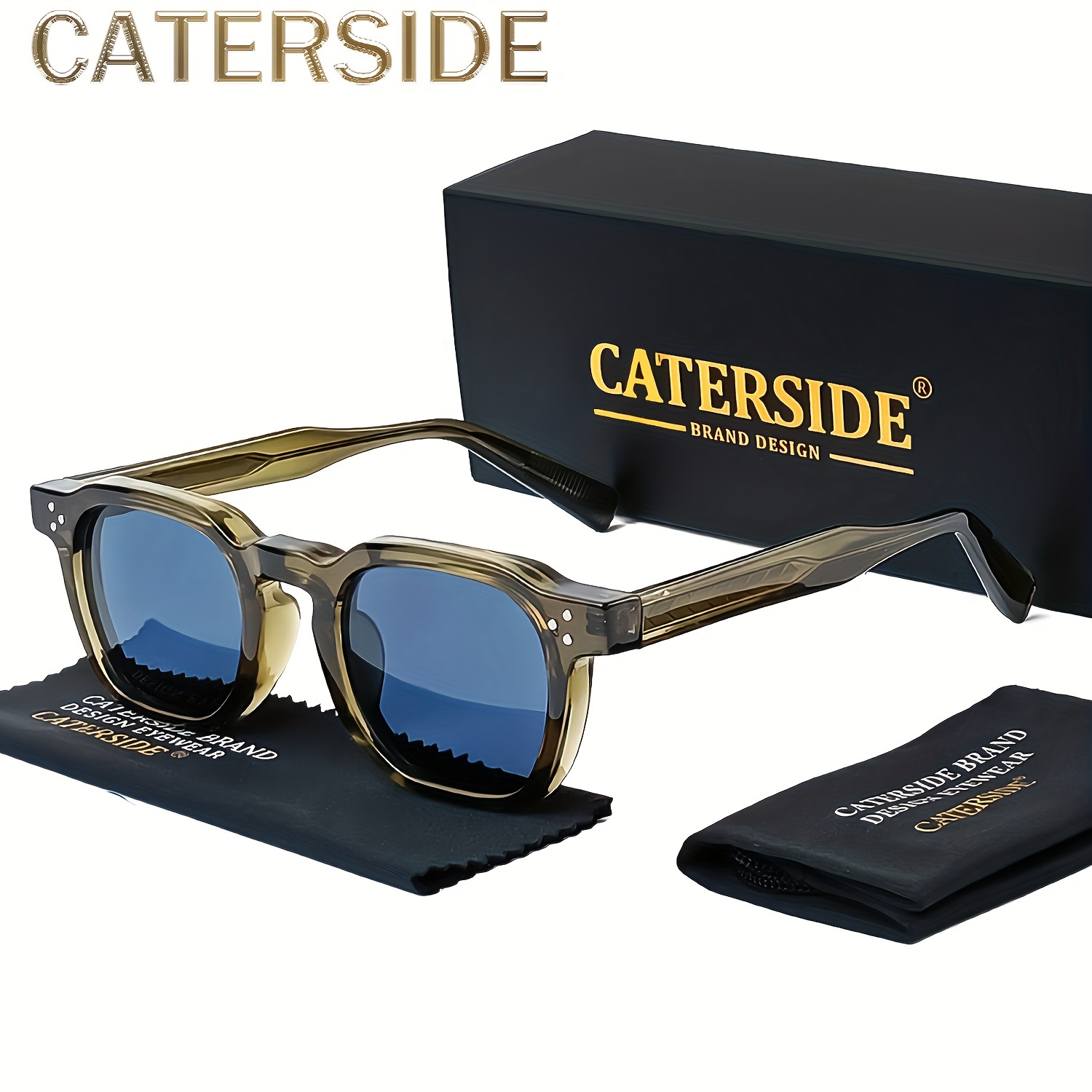 

Caterside Men's & Women's Glasses - Full Rim Metal & Acetate Frame, Pc Lens For Climbing, Hiking & Daily Leisure - Vacation Style Accessory, Outdoor Sports & Casual Eyewear With Case Set Rc005