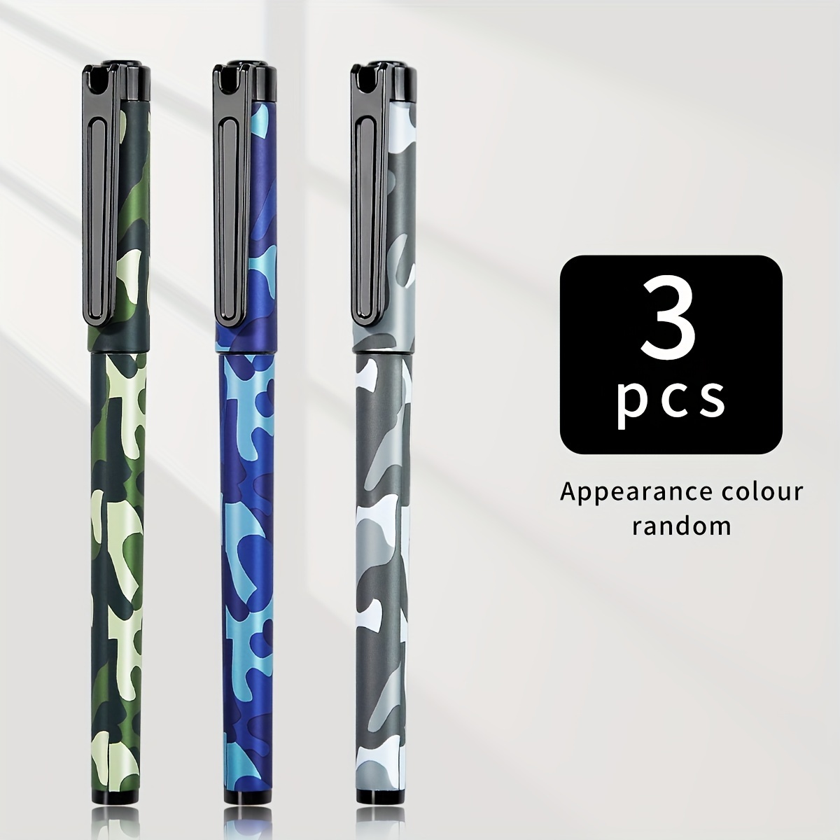 Wqn) 3/7 Soldiers&; Random Color Neutral Gel Pen, 0.5mm Tip, Camouflage Style, Pen, Office And Business Signing Pen, For Exams, Practice Pen, Daily Writing, Long-lasting Writing, Quick-drying
