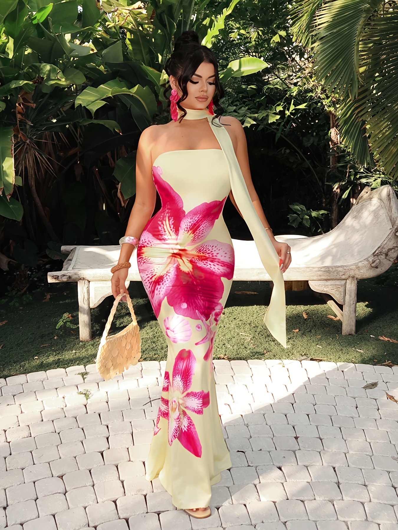 Vestido de Férias com Estampa Floral para Mulher - Luxuoso - ASD1 3
