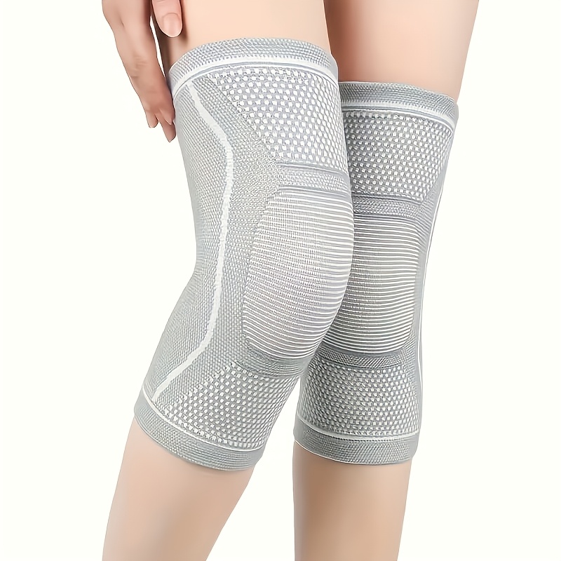 TEMU 2pcs Elastic Compression Knee Sleeves - Breathable Mesh Design, Knee Compression Support, High-elasticity Knee Sleeves, Suitable For Men And