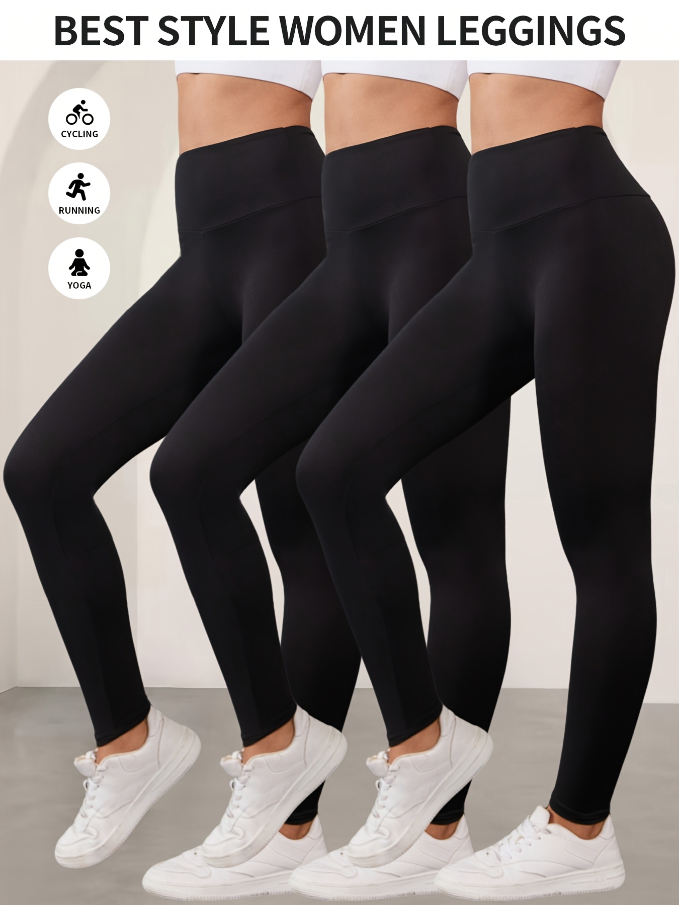 3 pack super soft leggings for women high waisted tummy control non see through workout yoga running pants