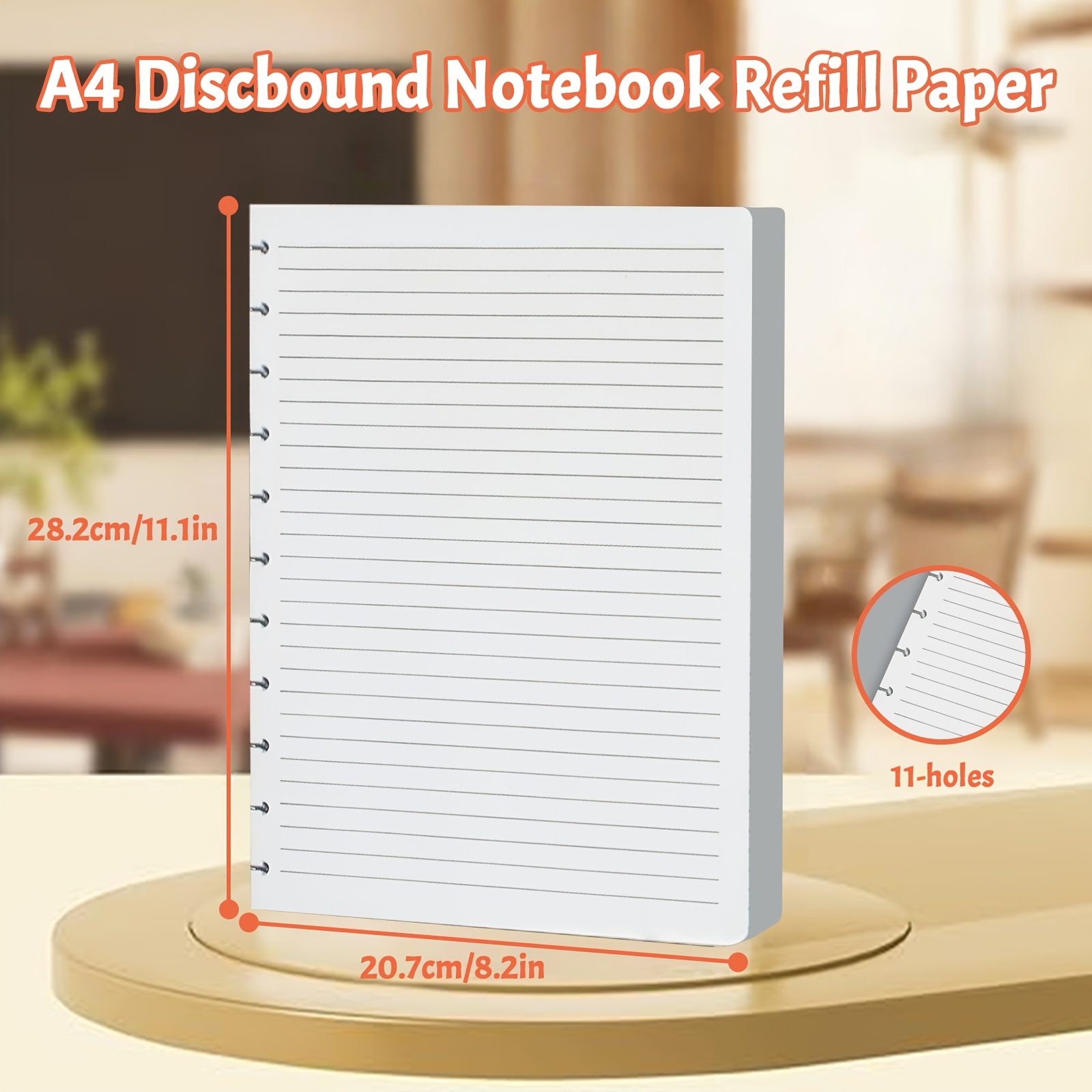 TEMU A5/b5/a4 Office Paper Lined Refill Paper 45 Sheets Notebook Inner Refill Set 8/10/11 Holes Optional Student Journal Diary