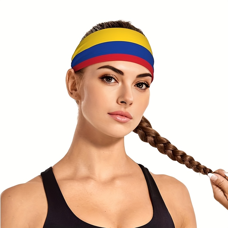 flag headband red yellow blue three - Temu Spain display picture 3