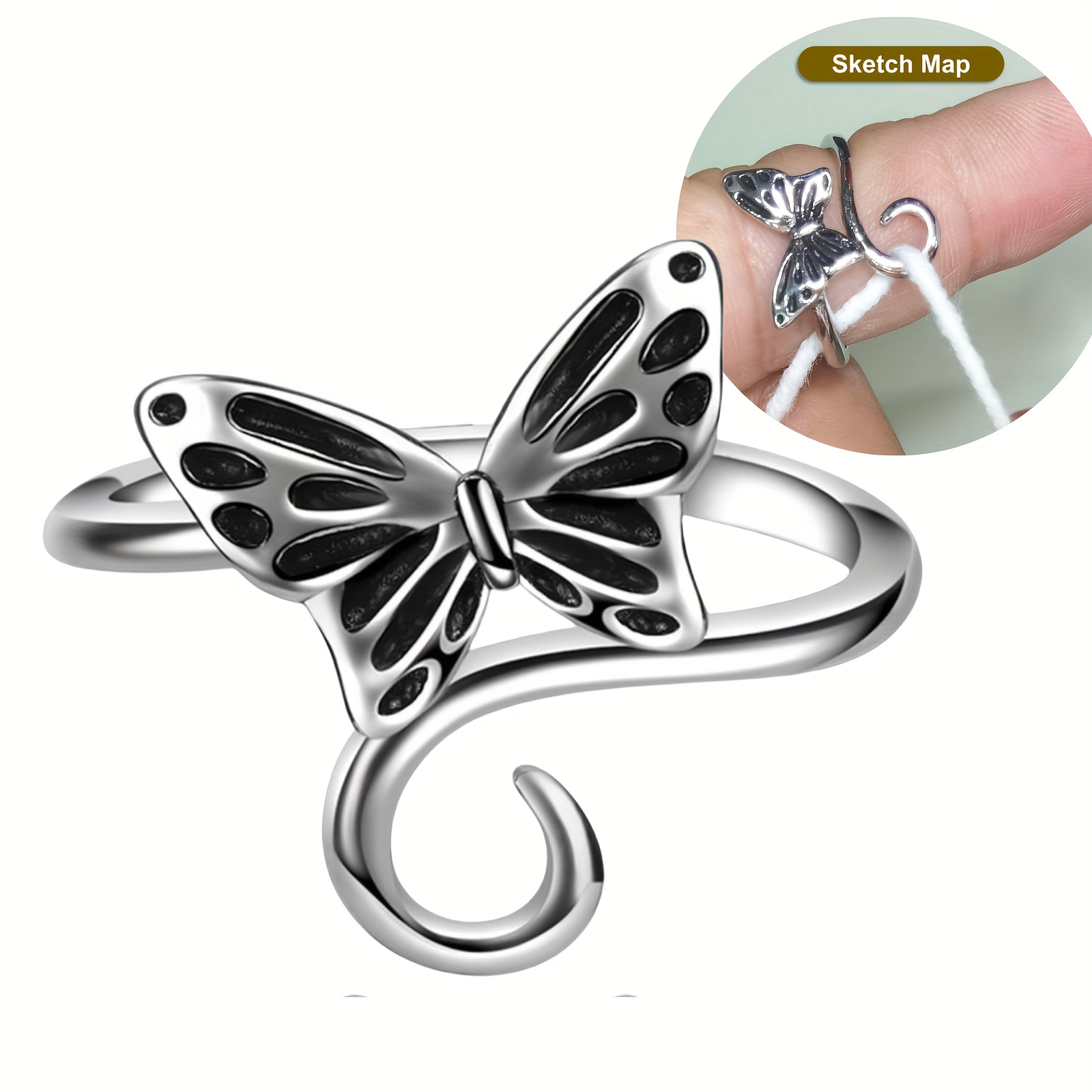 

Buy 1 Get 1 Free, Total Of 2 Pcs Adjustable Crochet Ring-- Metal Yarn For Faster Knitting,ideal Knitting & Crochet Accessory