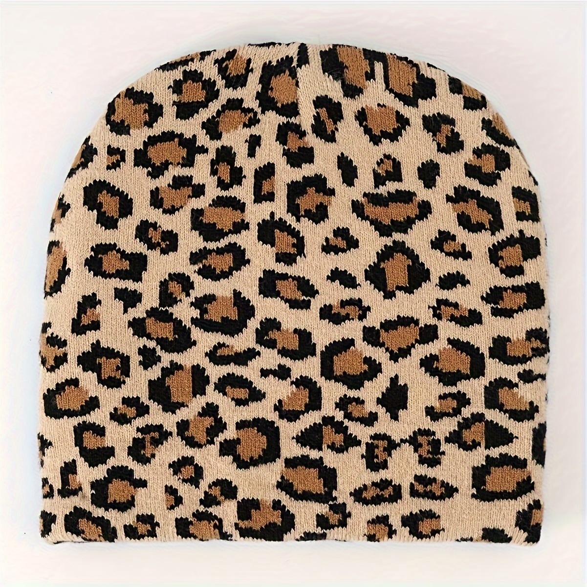 

Leopard Print Knit Beanie - Y2k Style, Winter Hat, For Men And Women