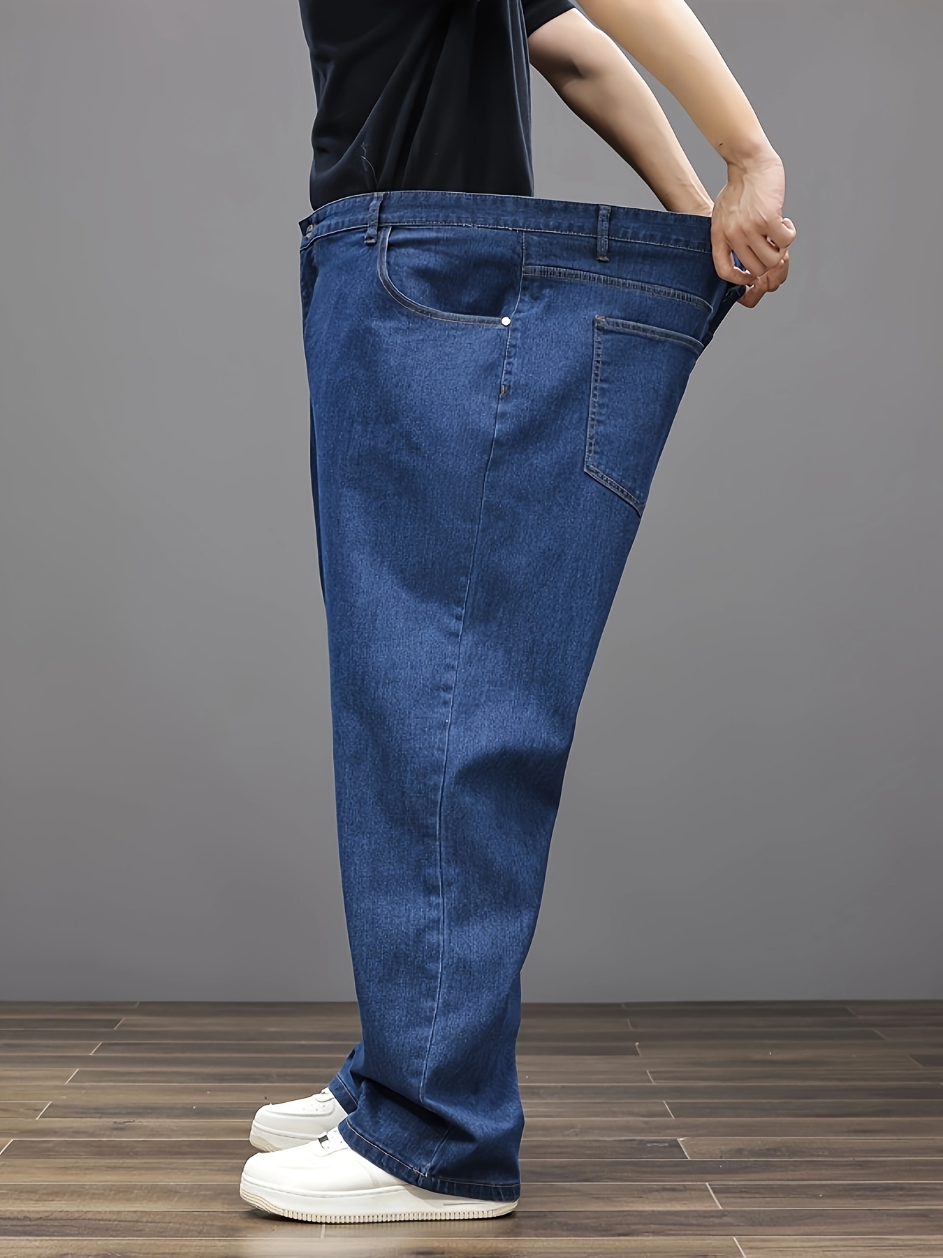 Plus Size Men's Soft & Comfy Jeans - Casual Loose Fit Denim Pants with Pockets, Stretch Rayon Blend for Fall/Winter, PLUS SIZE