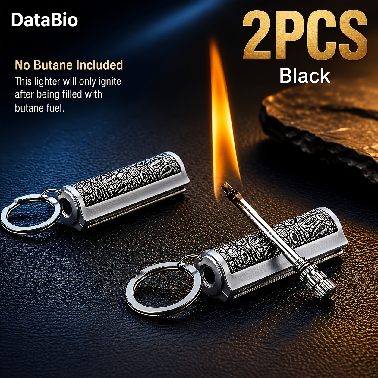 (no Kerosene) 2-pack Kerosene Lighters, Metal Keychain Lighter Set, Portable Mini Kerosene Lighters For Camping, Outdoor, Emergency Use, And Gifts, Without Battery